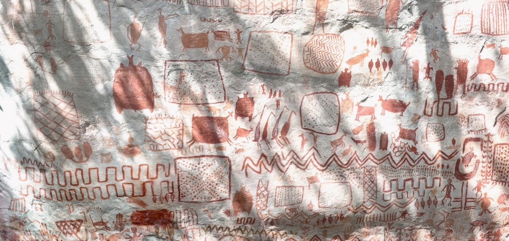 Ancient rock art at Cerro Azul, Colombia